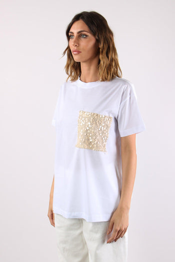 T-shirt Taschino Paillettes Bianco - 2