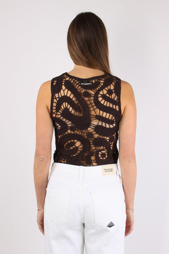 Eruzione Top Macrame Marrone Java - 4