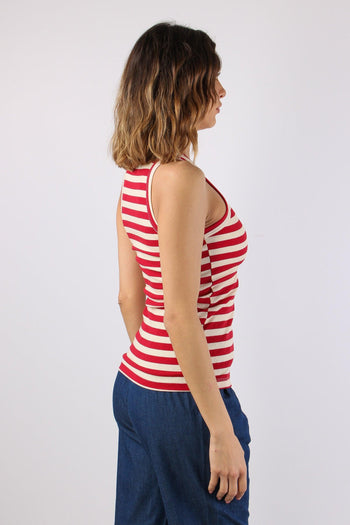 Canotta Costina Patch Cuore Rosso/panna - 6