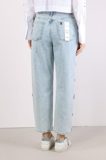 Jeans Castoni Laterali Denim Blu - 5