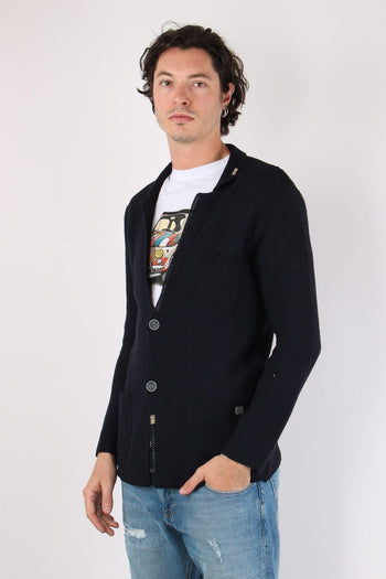 Giacca In Maglia Blu Navy - 3