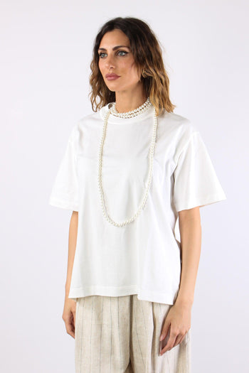 T-shirt Collana Perle Bianco - 3