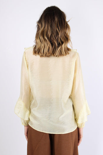 Blusa Mussola Scavo V Rouge Giallo - 3