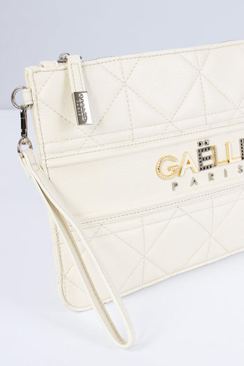 Pochette Trapunta Logo Strass Bianco - 6