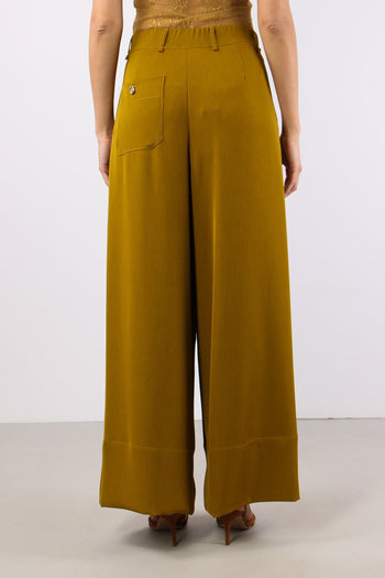 Pantalone Palazzo Fluido Olio - 4