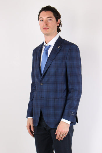 Giacca Check Fresco Lana Nero/blu - 2