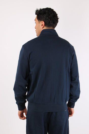 Felpa Full Zip Collo In Piedi Navy Blue - 5