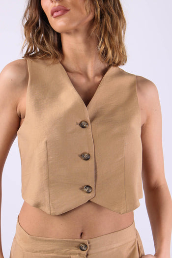 Gilet Stondato 3 Bottoni Terra - 7