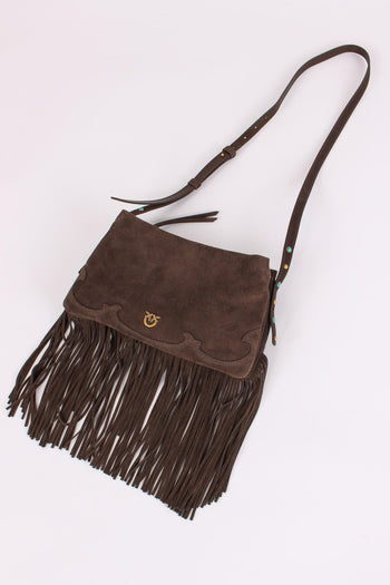 Tracolla Camoscio Frange Marrone Caffe - 2