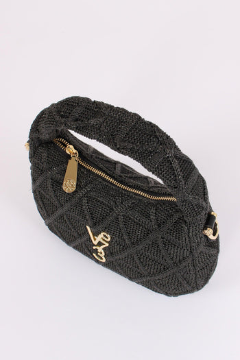 Dalia Mini Hobo Intreccio Croc Nero - 6