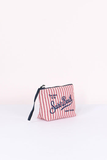 Aline Pochette Canvas Righe Rosso/bianco - 5
