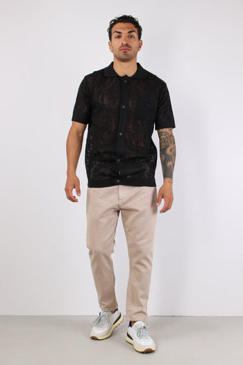 Camicia Manica Corta Lavorata Nero - 3