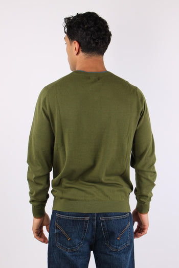 Maglia Collo Contrasto Verde - 4