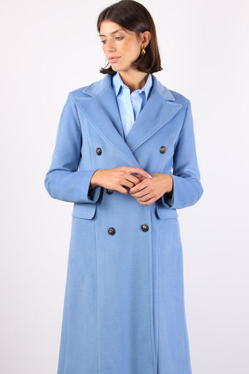 Cappotto Lungo Sfiancato Azzurro Polvere - 6