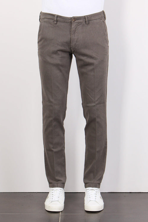 Pantalone Chino Flanella Fango - 1