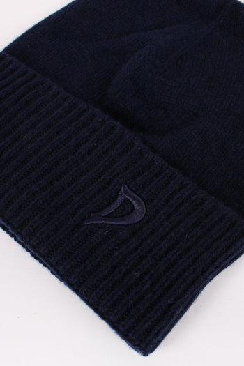 Cuffia Cachemire Logo Blu Navy - 4