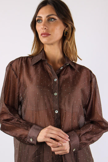Camicia Over Mussola Strass Moro - 8