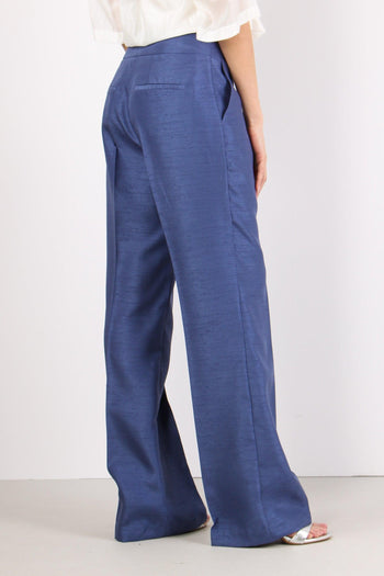 Pantalone Dritto Shantung Cerul - 6