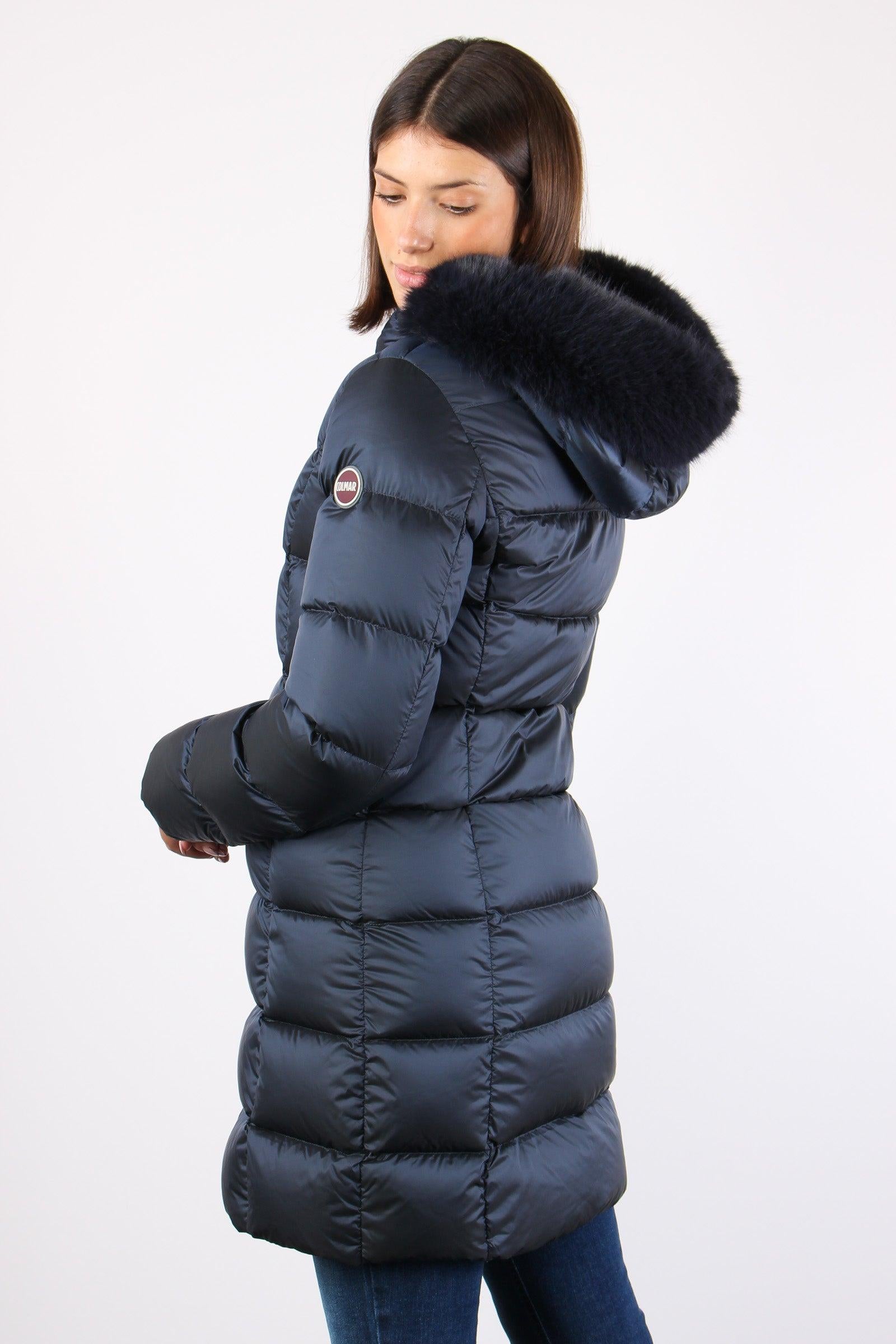 Con Pelliccia Sintetica Piumino Colmar Corto Donna Pelliccia