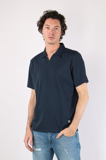 Polo Tessuto Tecnico Blu Navy - 3