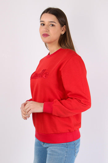 Felpa Basica Ricamo Rosso - 7