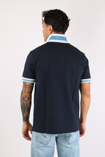 Polo Collo Bicolor Blue Navy - 4