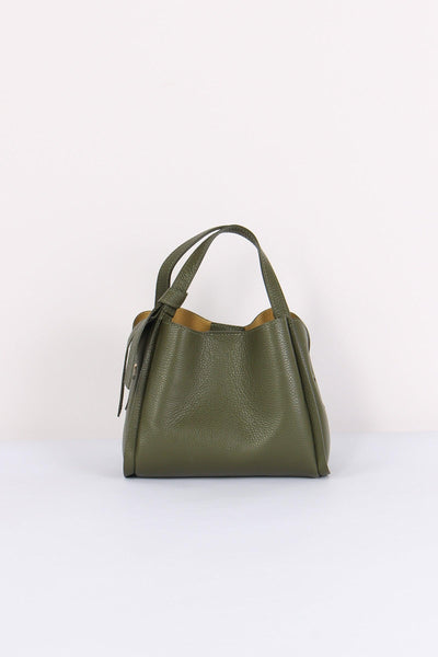 Mini Shopping Fiocco Vera Pell Militare