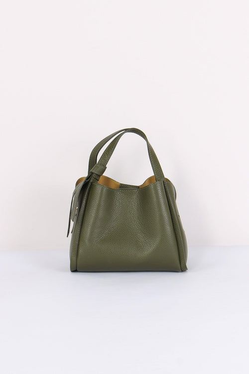 Mini Shopping Fiocco Vera Pell Militare