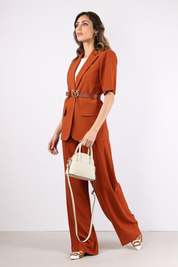 Pantalone Palazzo Misto Viscos Ruggine - 5