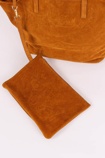 City Bag Suede Camello - 5