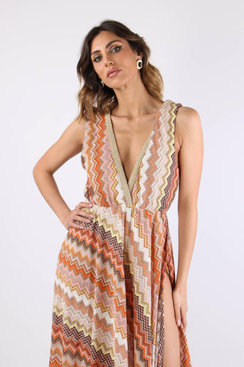 Abito Lungo Jacquard Terra - 7