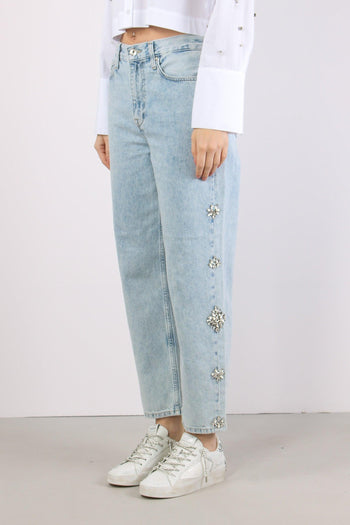 Jeans Castoni Laterali Denim Blu - 4