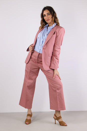 Orche Giacca Monopetto Misto Lino Rose - 6