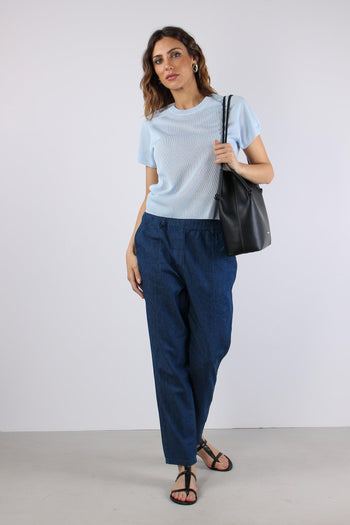 Maglia M/m Filo Cotone Azzurro - 5