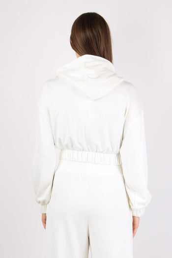 Felpa Zip Cappuccio Off White - 3