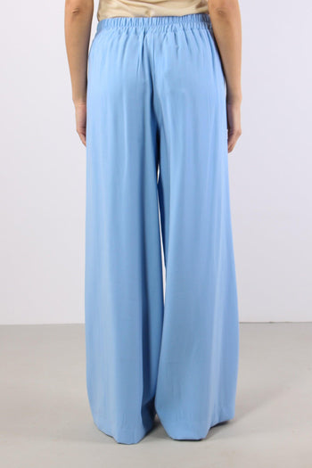 Pantalone Palazzo Misto Viscos Azzurro - 4