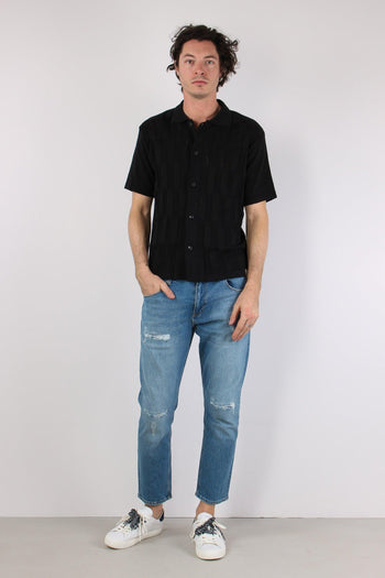 Camicia Lavorata Triangoli Nero - 2