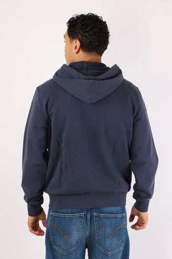 Felpa Zip Cappuccio Lavata Navy Blue - 6