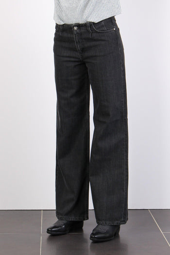 Denim Palazzo Vita Bassa Denim Nero - 5