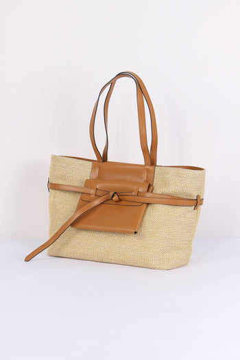 Belty Shopping Rafia Naturale/cuoio - 2