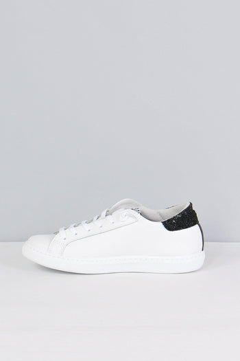 Sneakers Low Inserto Glitter Bianco/nero - 5