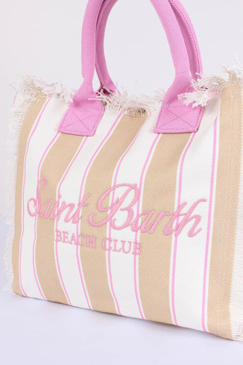 Vanity Canvas Righe Beige/rosa - 5
