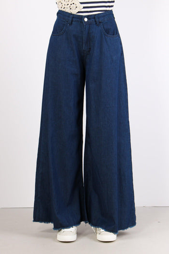 Pantalone Palazzo 5 Tasche Cha Denim - 2
