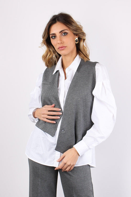 Gilet Assimetrico Resca Grigio - 2