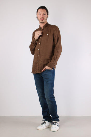 Camicia Lino Slim Fit Chestnut - 5