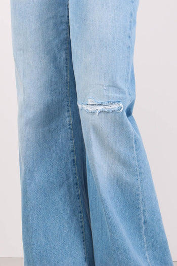 Amber Denim Palazzo Rotture Denim Chiaro - 6