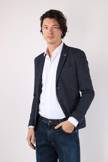 Giacca Micro Melange Blu - 5