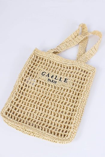 Shopping Rafia Logo Ricamo Naturale - 3