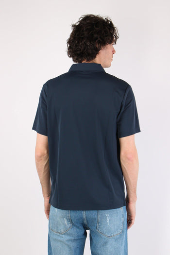 Polo Tessuto Tecnico Blu Navy - 5