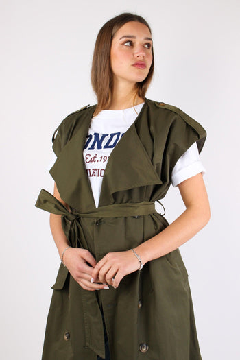 Trench Senza Maniche Militare - 8